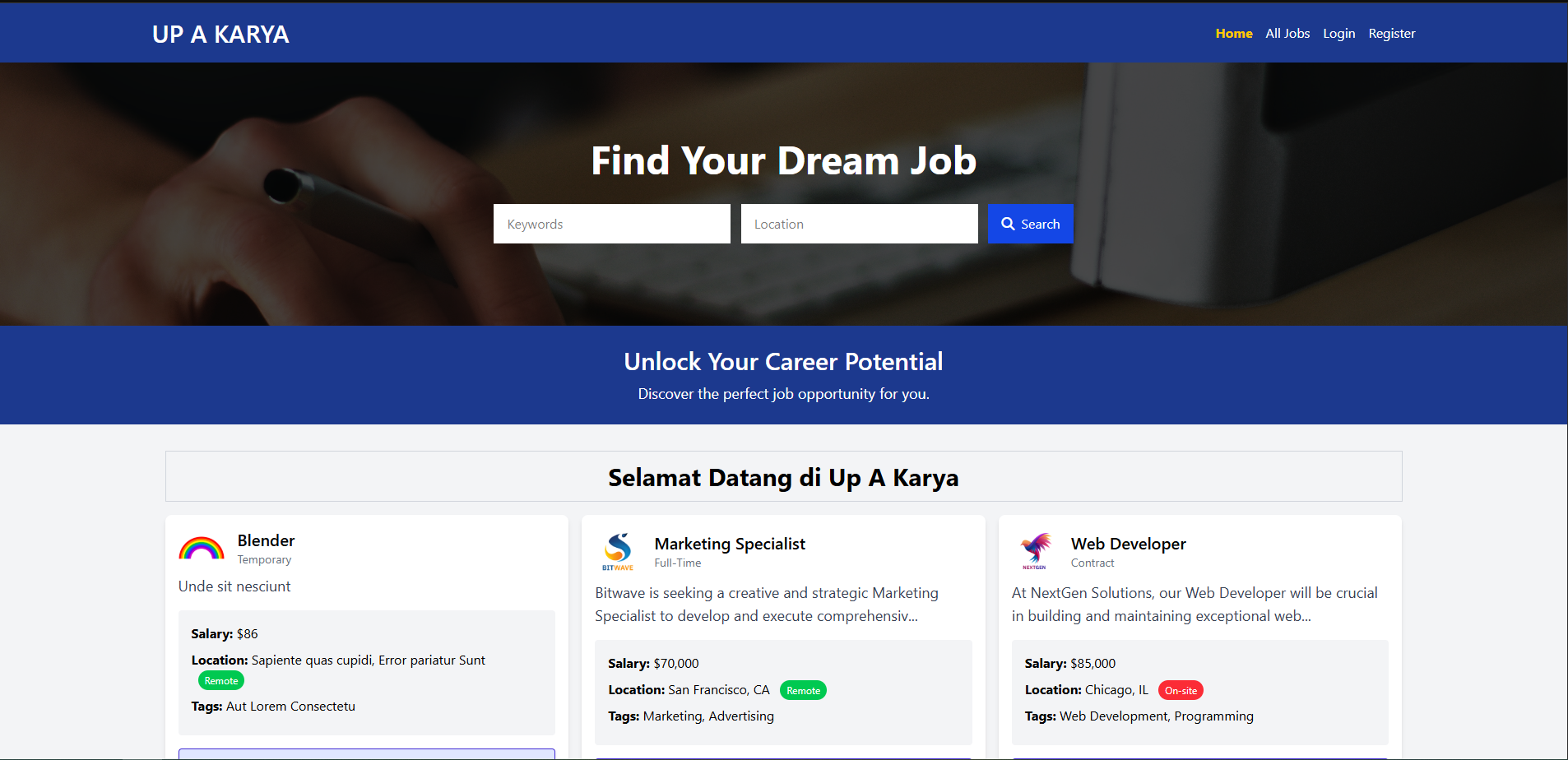 Sample Halaman UP A KARYA